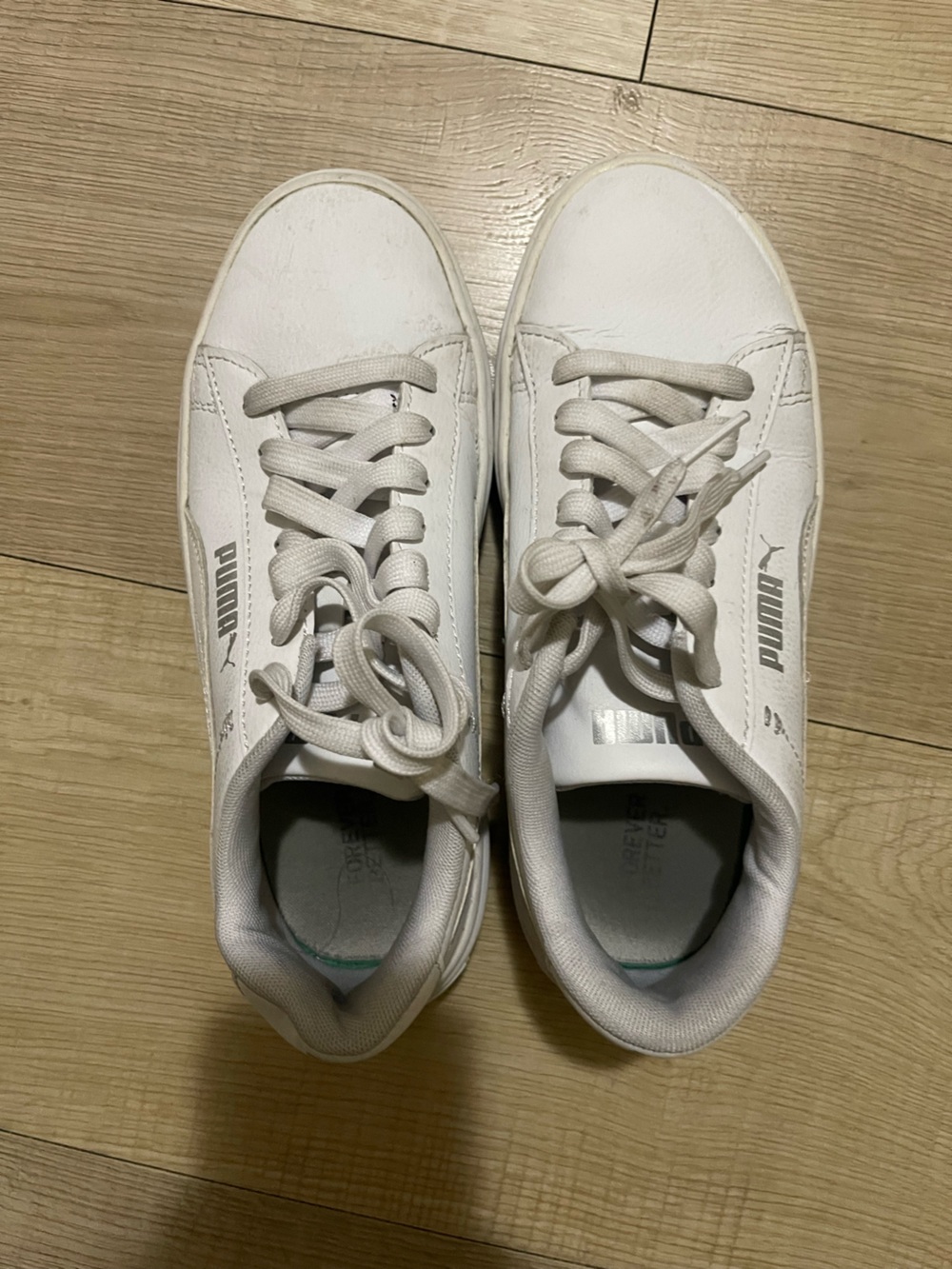 Puma White Low-Top Lace-Up Sneakers